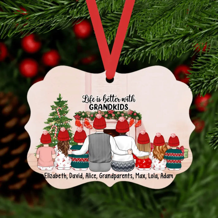 Life Is Better with Grandkids - Christmas Personalized Gifts Custom Ornament for Son for Granddaughter