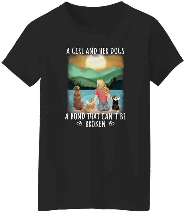 A Girl and Her Dogs - Personalized Gifts Custom Dog Shirt for Dog Mom, Dog Lovers