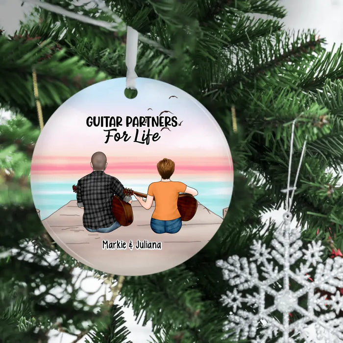 Personalized Ornament, Guitar Couple, Parent and Kid, Gift For Guitar Lovers