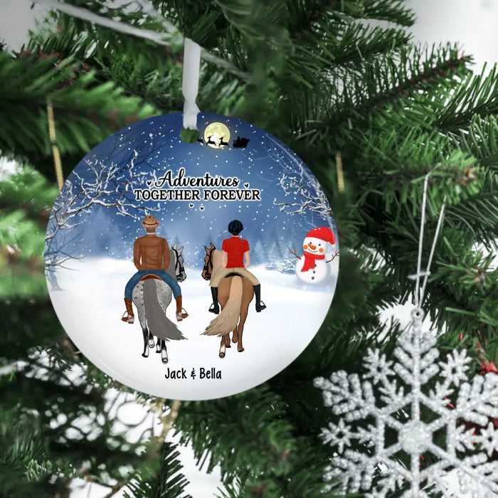 Riding Partners For Life - Personalized Christmas Gifts Custom Horse Ornament For Friends For Couples, Horse Lovers