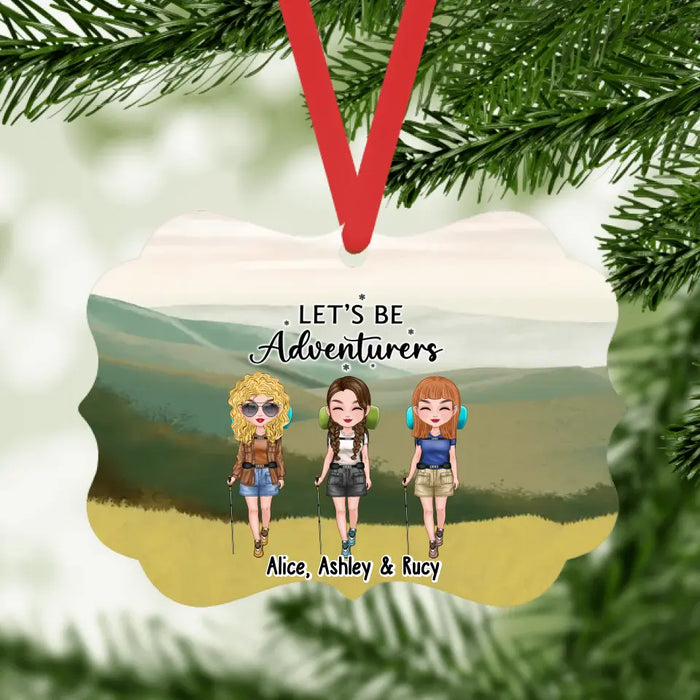 Mountains Are Calling - Personalized Gifts Custom Hiking Ornament For Friends, Sisters, Hiking Lovers