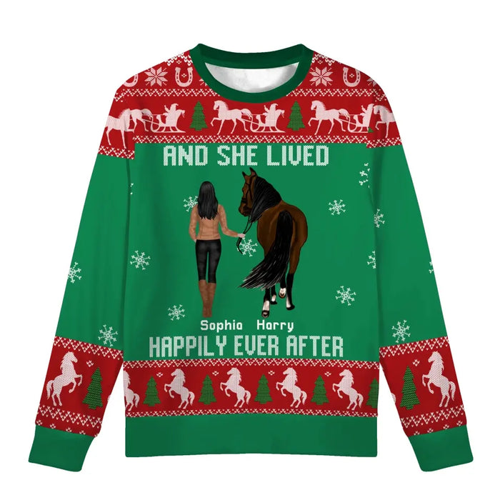 Just A Girl Who Loves Horses - Personalized Custom Unisex Ugly Christmas Sweater, Christmas Gift For Horse Lovers