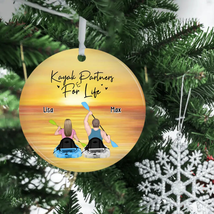 Kayak Partners For Life - Personalized Ornament, Gift For Couples, Kayak Lovers