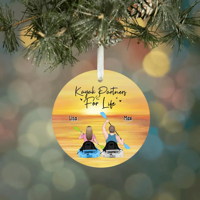 Kayak Partners For Life - Personalized Ornament, Gift For Couples, Kayak Lovers