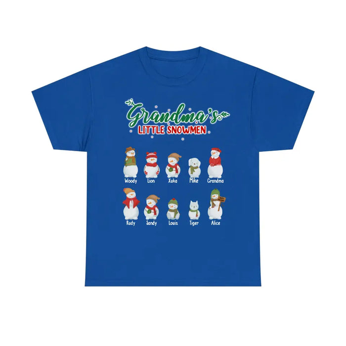 Grandma's Little Snowman - Personalized Gifts Custom Snowman Family Shirt for Family