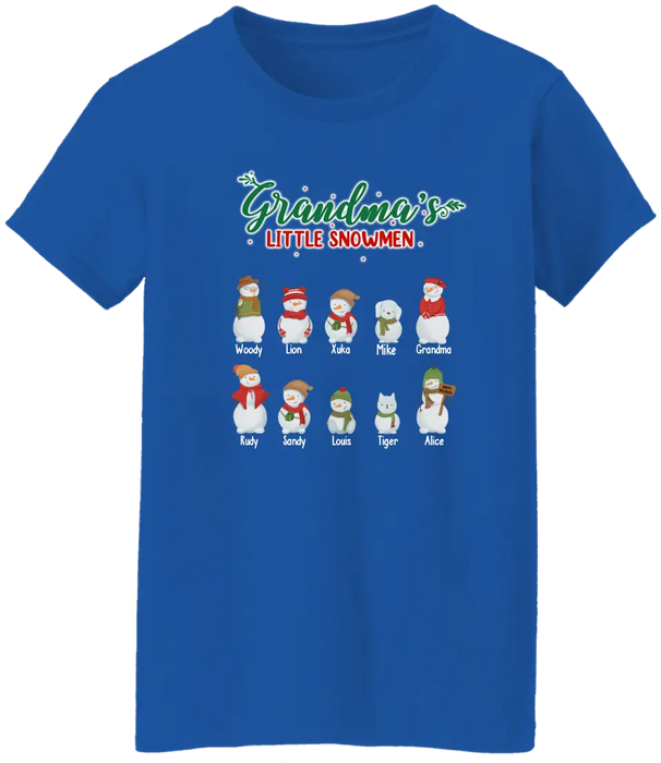 Grandma's Little Snowman - Personalized Gifts Custom Snowman Family Shirt for Family