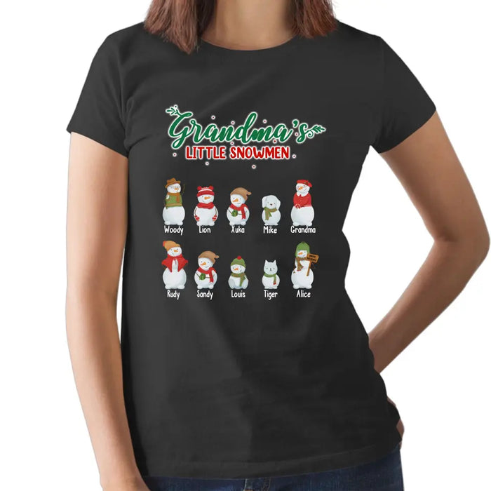 Grandma's Little Snowman - Personalized Gifts Custom Snowman Family Shirt for Family