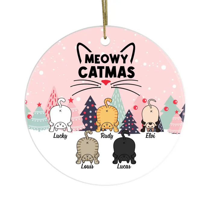 Meowy Catmas - Personalized Christmas Gifts Funny Cats, Custom Ornament for Cat Lovers
