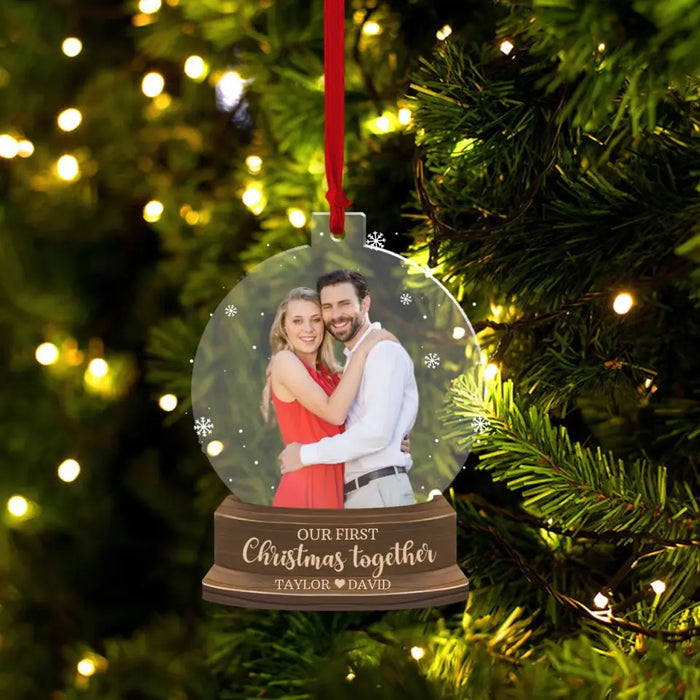 Our First Christmas Together - Personalized Photo Upload Christmas Gifts Custom Acrylic Ornament For Couples