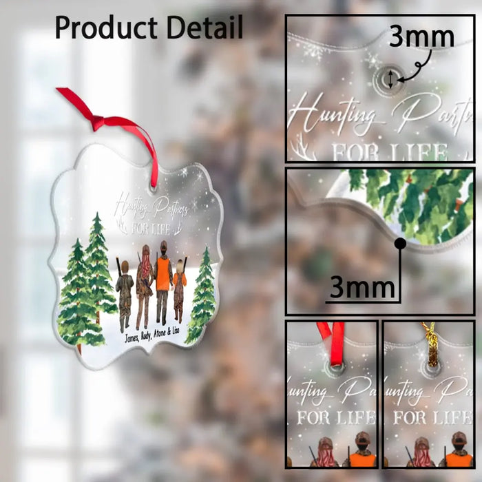 Hunting Partners For Life - Personalized Christmas Gifts Custom Acrylic Ornament For Family, Hunting Lovers