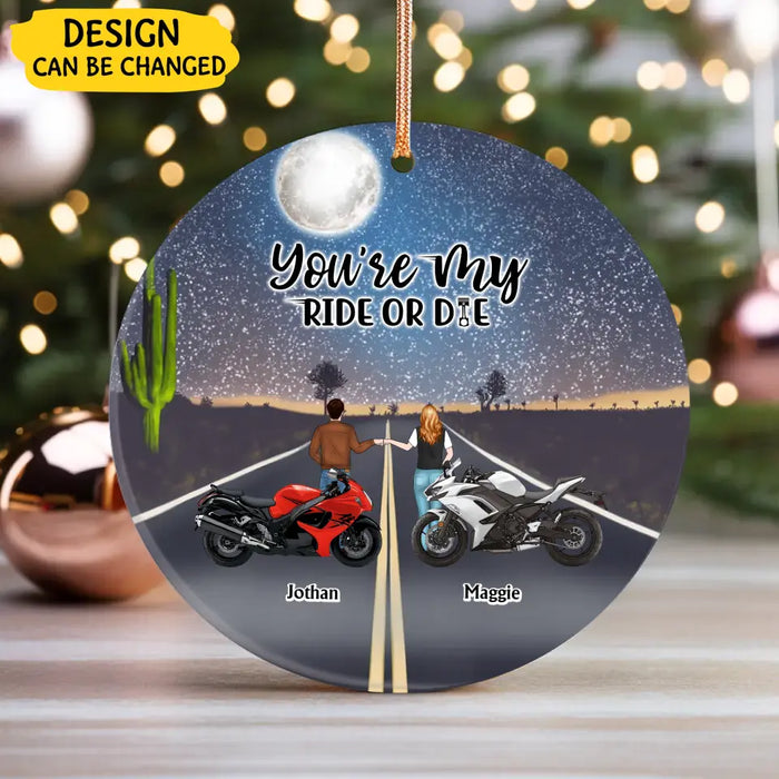 Ride Together Stay Together - Personalized Gifts Custom Motorcycle Ornament For Biker Couples, Motorcycle Lovers