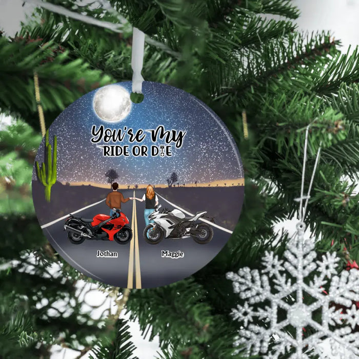 Ride Together Stay Together - Personalized Gifts Custom Motorcycle Ornament For Biker Couples, Motorcycle Lovers
