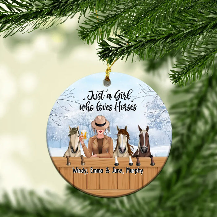 Life Is Better With Horses - Personalized Gifts Custom Ornament For Her, Horse Lovers