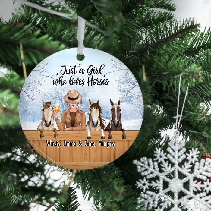 Life Is Better With Horses - Personalized Gifts Custom Ornament For Her, Horse Lovers