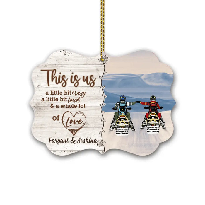 Personalized Metal Ornament, Snowmobiling Partners - Couple Gift, Gifts For Snowmobile Lovers