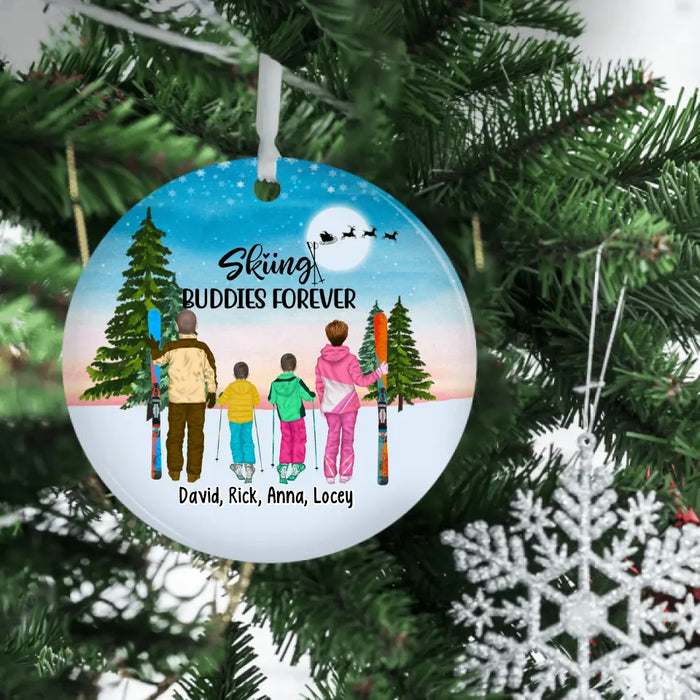 Personalized Ornament, Skiing Family, Gift for Skiing Lovers