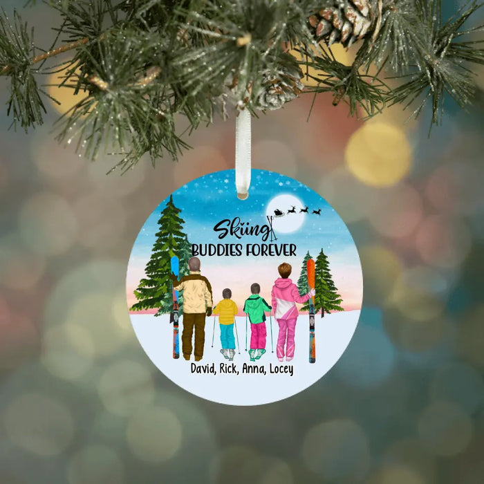 Personalized Ornament, Skiing Family, Gift for Skiing Lovers