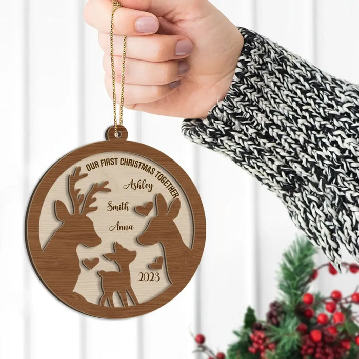 Our First Christmas Together - Personalized Christmas Gifts Custom Layered Ornament For Family, Couples