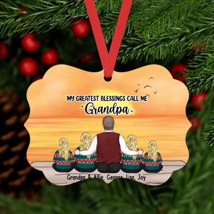 My Greatest Blessings Call Me Grandpa - Personalized Gifts Custom Ornament for Grandpa