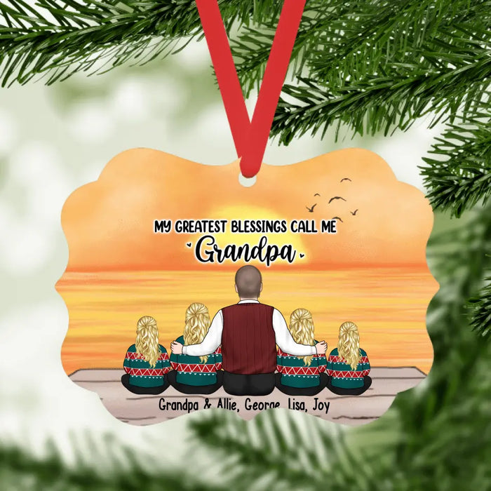 My Greatest Blessings Call Me Grandpa - Personalized Gifts Custom Ornament for Grandpa