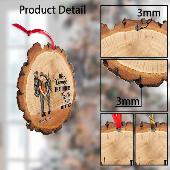 The Couples That Hunt Together Stay Together - Personalized Gifts Custom Hunting Wooden Ornament For Couples, Hunting Lovers, Hunters