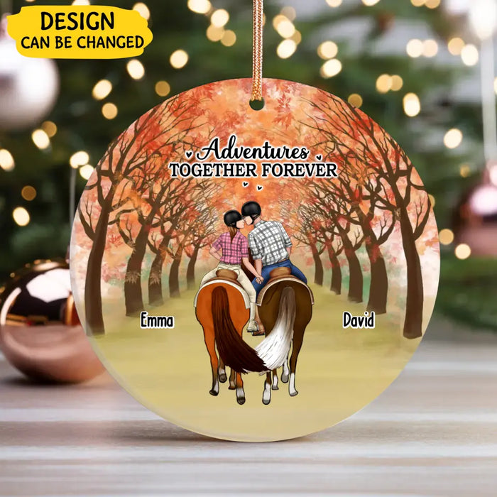 Riding Partners For Life - Personalized Christmas Gifts Custom Ornament For Kissing Couples, Horse Lovers