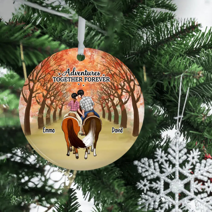 Riding Partners For Life - Personalized Christmas Gifts Custom Ornament For Kissing Couples, Horse Lovers