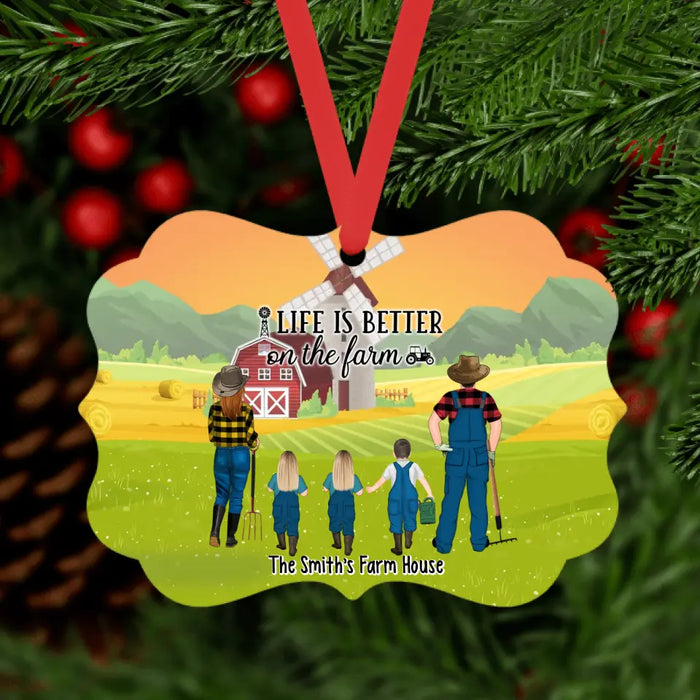 Life Is Better On The Farm - Personalized Ornament, Custom Farming Family, Gifts For Farming Lovers