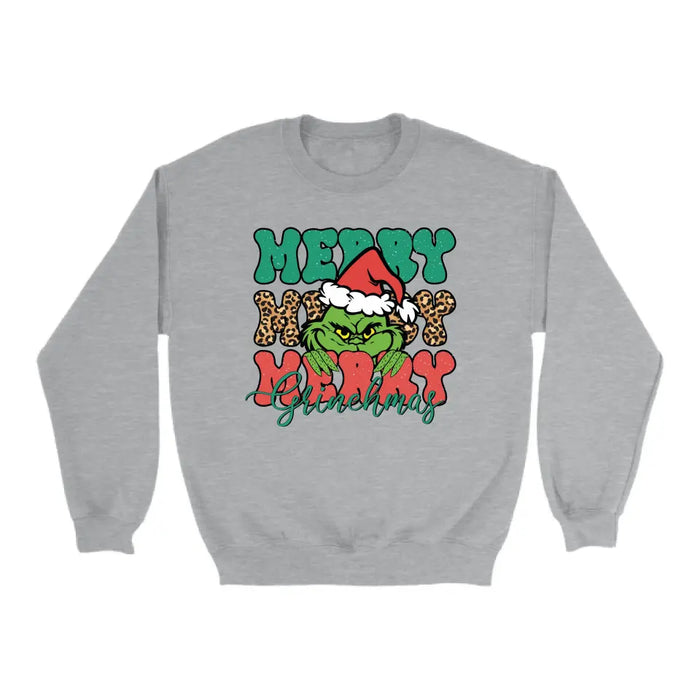 Merry Merry Merry Grinchmas Crewneck Sweatshirt, Christmas Sweatshirt