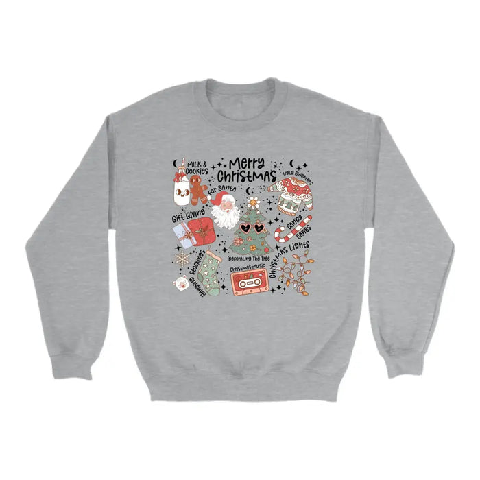 Retro Merry Christmas Santa Claus Crewneck Sweatshirt, Christmas Sweatshirt