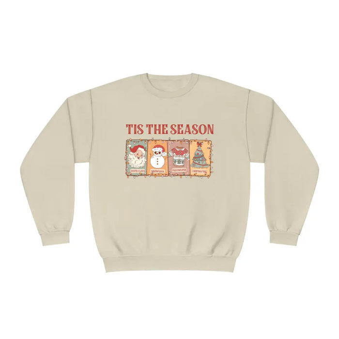 Tis The Season Santa Claus Snowman Christmas Tree Crewneck Sweatshirt, Christmas Sweatshirt
