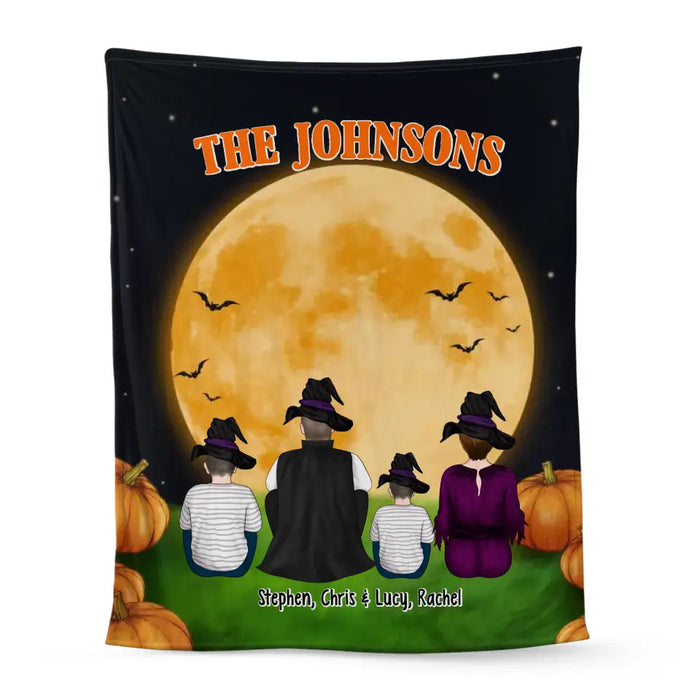 Personalized Family Portrait Blanket Custom Halloween Gift For Family