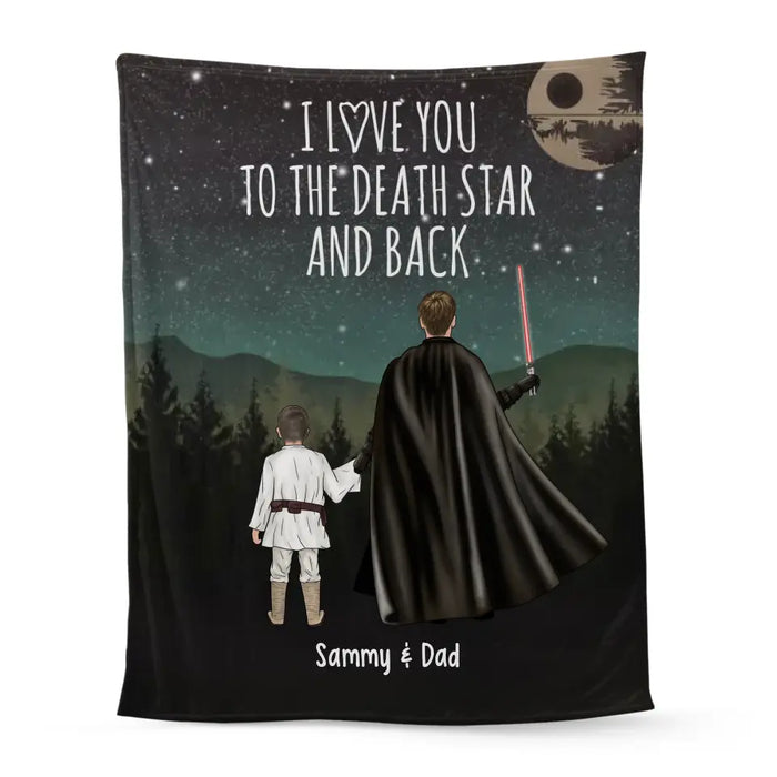 I Love You to the Death Star and Back - Personalized Gifts Custom Death Star Blanket for Dad