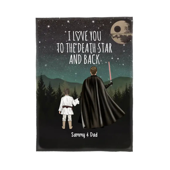 I Love You to the Death Star and Back - Personalized Gifts Custom Death Star Blanket for Dad