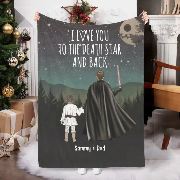 I Love You to the Death Star and Back - Personalized Gifts Custom Death Star Blanket for Dad
