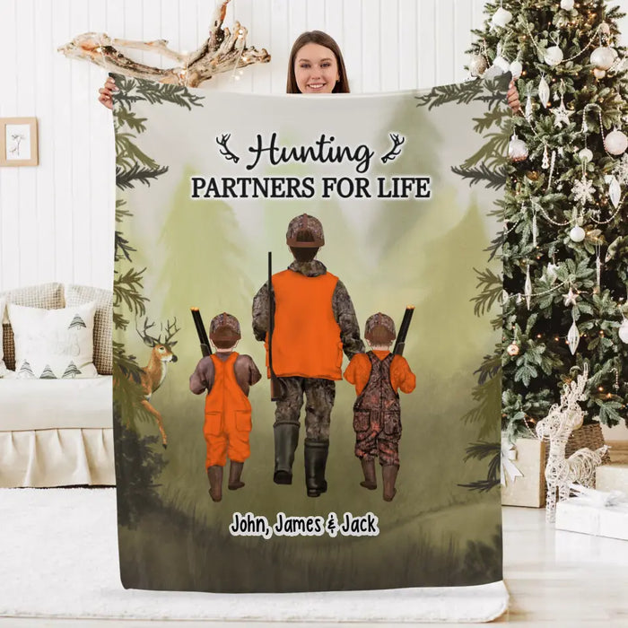 Hunting Partners for Life - Personalized Gifts Custom Hunting Blanket for Family, Couples, Her, Him, Hunting Lovers