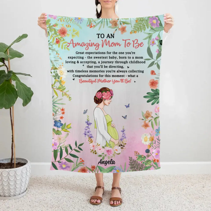 Hi Mommy You Are Awesome And Amazing - Custom Blanket For Mom To Be, F —  GearLit