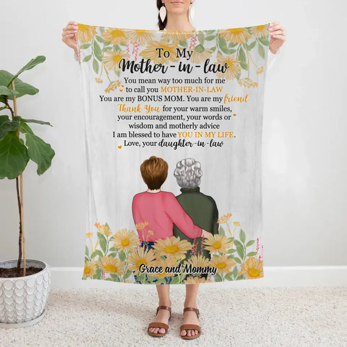 I Am Blessed To Have You In My Life - Personalized Blanket For Mother-in-law, For Mom, Mother's Day