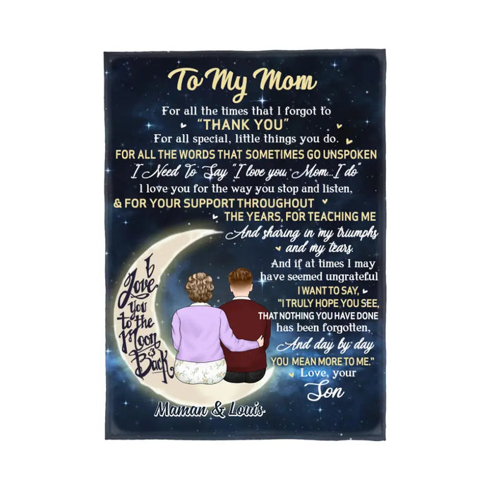 To My Mom I Love You - Personalized Blanket For Mom, Mother's Day