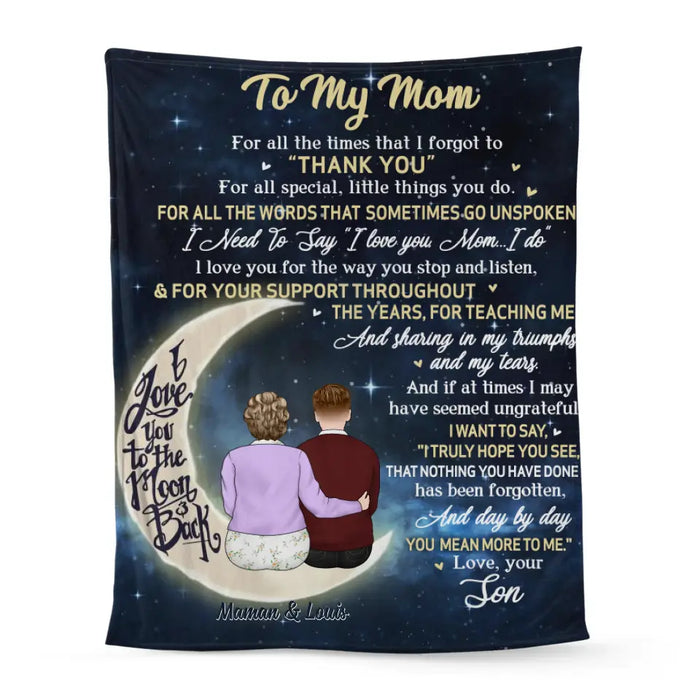 To My Mom I Love You - Personalized Blanket For Mom, Mother's Day