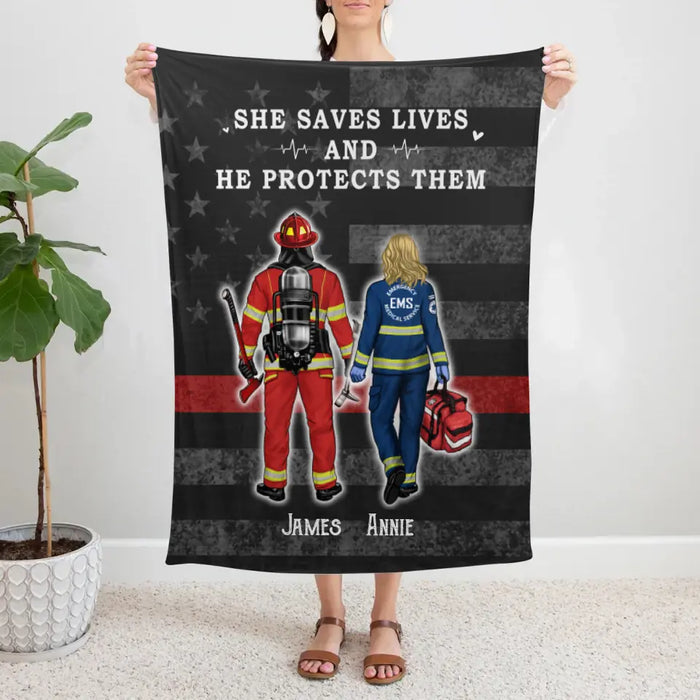 Personalized firefighter blanket 2025
