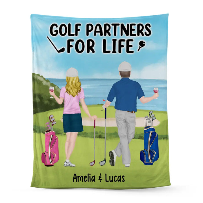 Golf Partners For Life - Personalized Blanket For Couples, Friends, Golf