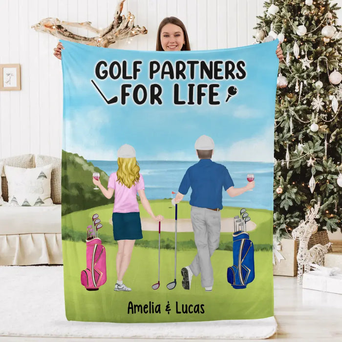 Golf Partners For Life - Personalized Blanket For Couples, Friends, Golf