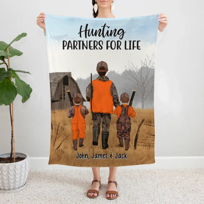 Hunting Partners For Life Personalized Blanket For Family