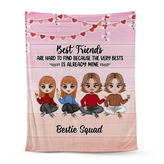 Up To 4 Chibi Best Friends Are Hard To Find - Personalized Blanket For Friends, Him, Her