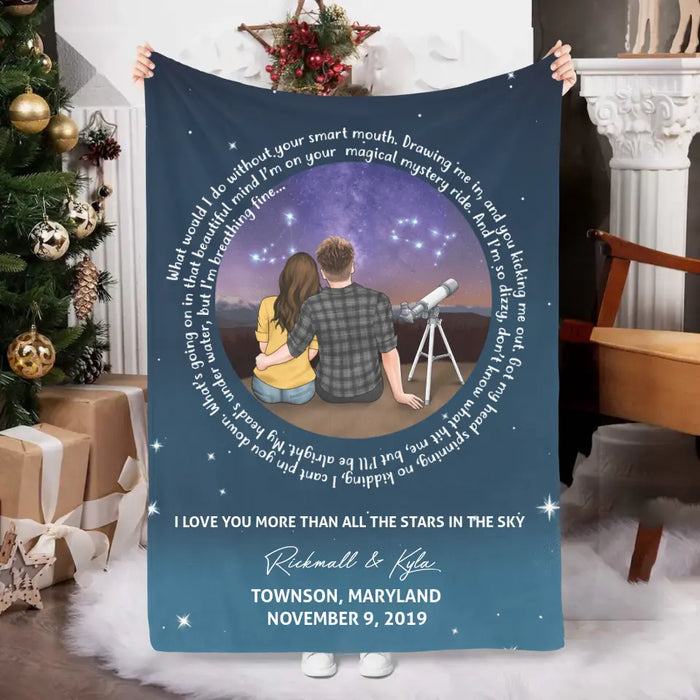 Love You More Than All The Stars In The Sky - Personalized Blanket For Him, For Her, Couples, Astronomy Lovers, Valentine's Day