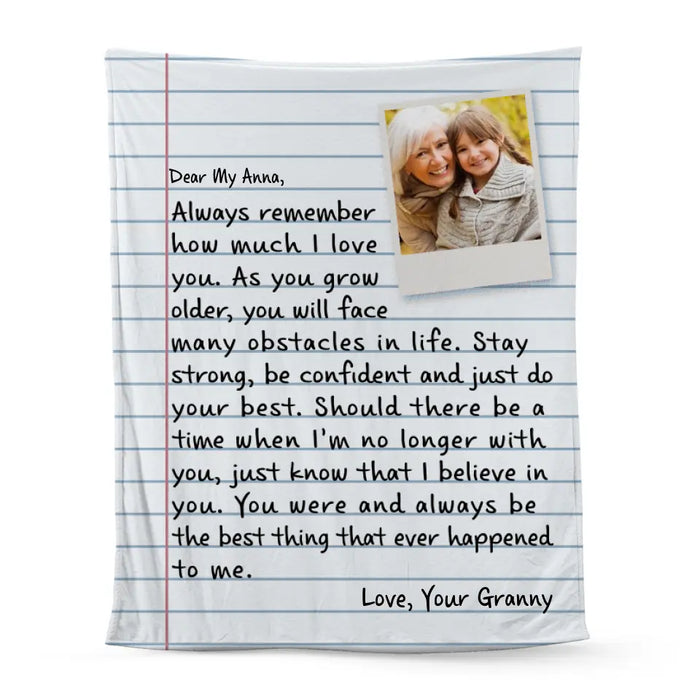 Letter From Grandma To Grandchildren - Custom Blanket Photo Upload, For Kids