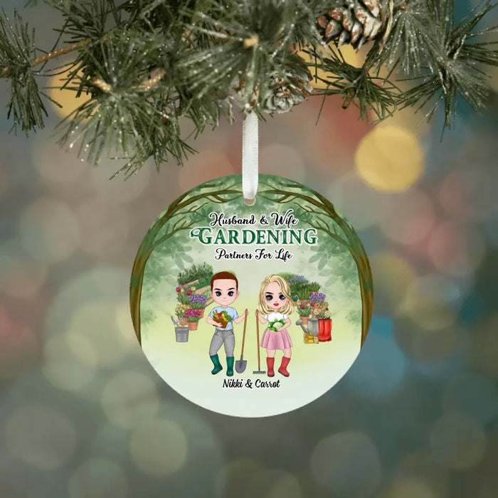Husband & Wife Gardening Partners For Life - Personalized Gifts Custom Ornament For Couples, Gardening Lovers