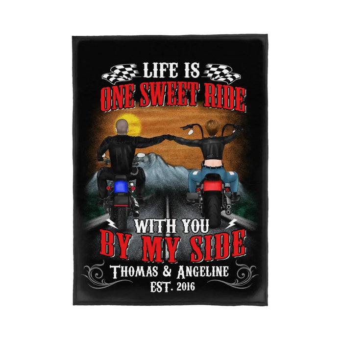 Personalized Blanket, Happily Married And Loying Every Mile Of It, Gift For Motorcycle Lovers