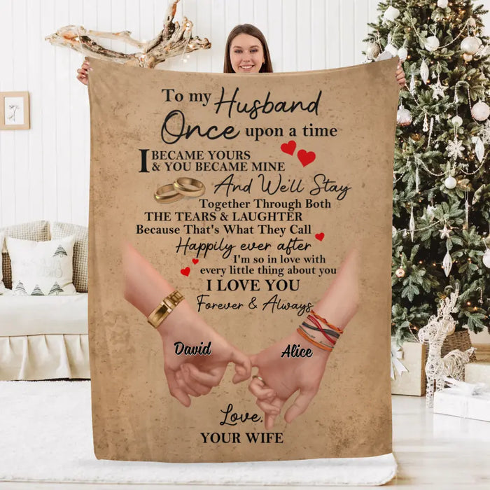 Personalized Blanket, To My Wife, To My Husband, Holding Hands Couple Gift, Gift For Her, Gift For Him